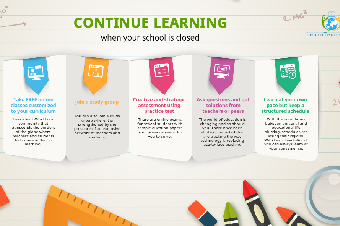 Continue learning when your school is closed infographics