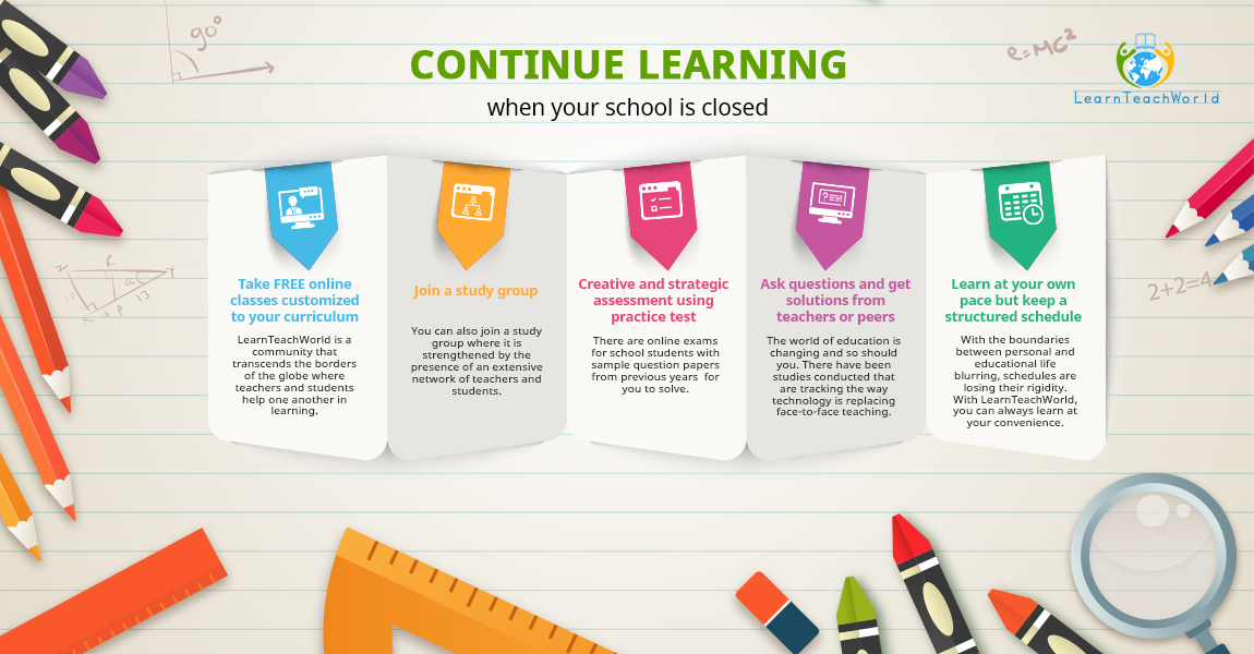 Continue learning when your school is closed infographics